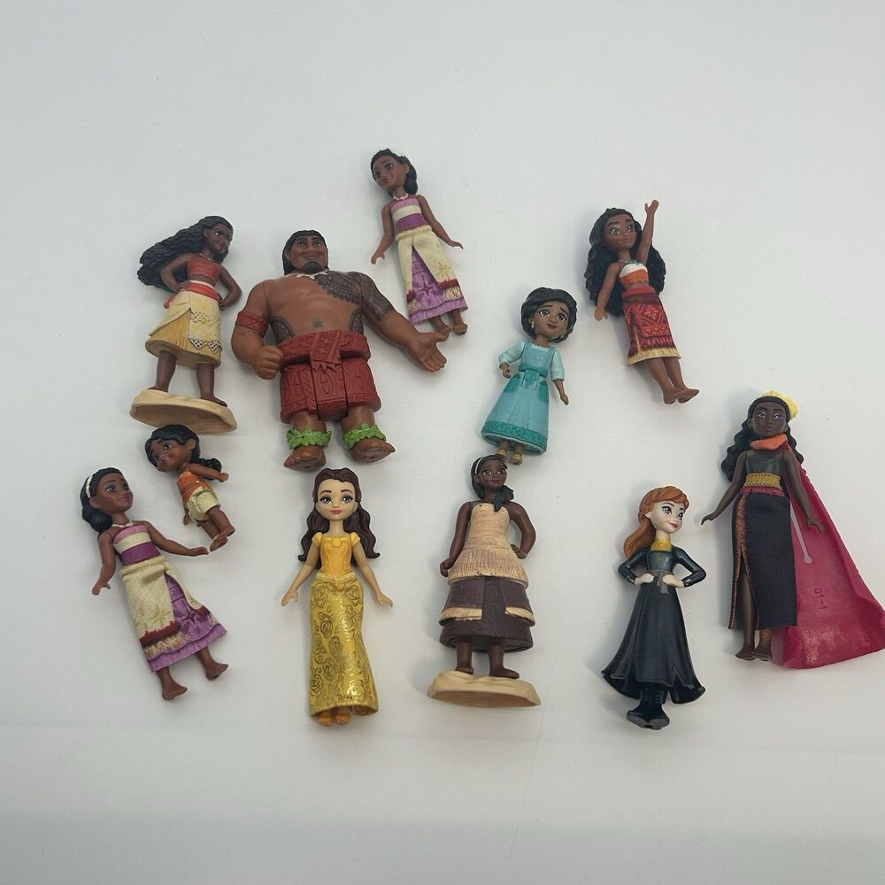Mattel Disney Moana Toy Lot Of 11 Pieces With Disney Princess Toys